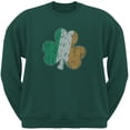 thumbnail image 1 of St. Patricks Day - Shamrock Flag Forest Green Adult Sweatshirt - Large, 1 of 1
