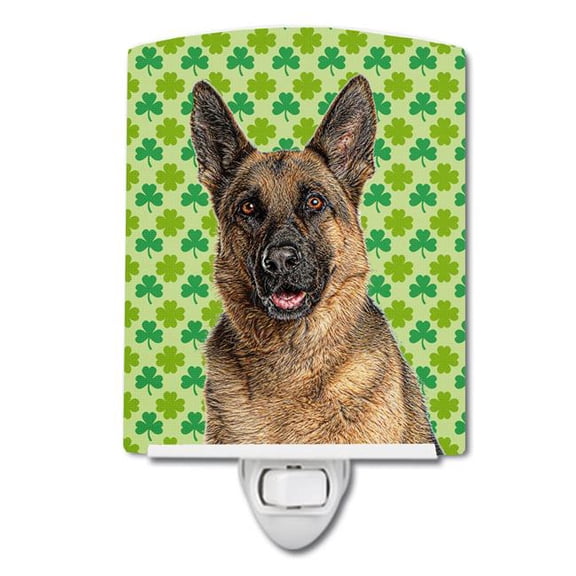 St. Patricks Day Shamrock German Shepherd Ceramic Night Light
