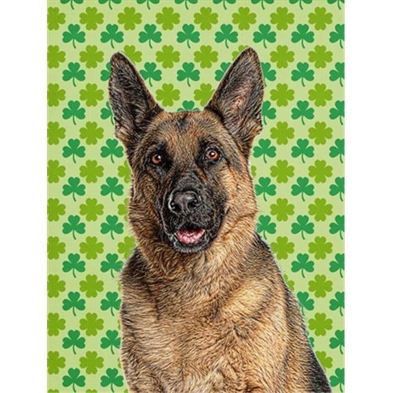 St. Patricks Day Shamrock German Shepherd Flag Garden Size