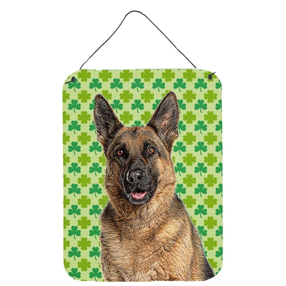 St. Patricks Day Shamrock German Shepherd Wall or Door Hanging Prints