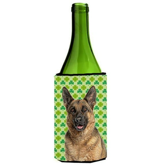 St. Patricks Day Shamrock German Shepherd Wine bottle sleeve Hugger