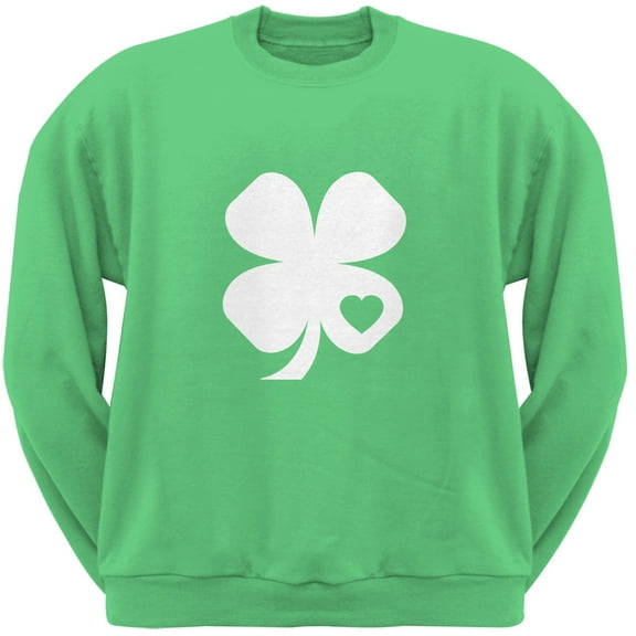 St. Patricks Day - Shamrock Heart Irish Green Adult Sweatshirt - Small