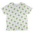thumbnail image 1 of St. Patricks Day Shamrock Kisses Kiss Lips Pattern All Over Toddler T Shirt White 6T, 1 of 2