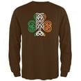 thumbnail image 1 of St. Patricks Day - Shamrock Knot Brown Adult Long Sleeve T-Shirt - Small, 1 of 1