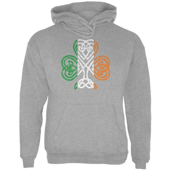 St. Patricks Day Shamrock Knot Mens Hoodie Storm Grey LG
