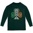 thumbnail image 1 of St. Patricks Day Shamrock Knot Youth Long Sleeve T Shirt Forest Green YMD, 1 of 1
