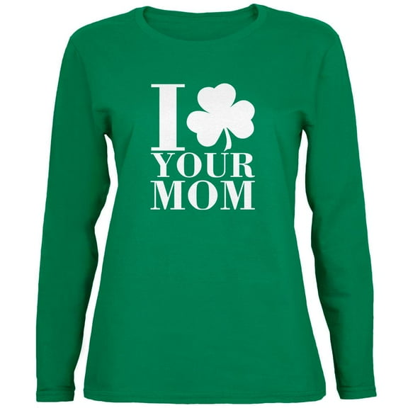 St Patricks Day - Shamrock Love Your Mom Ladies Long Sleeve T-Shirt - Small