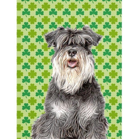 St. Patricks Day Shamrock Schnauzer Flag Canvas House Size