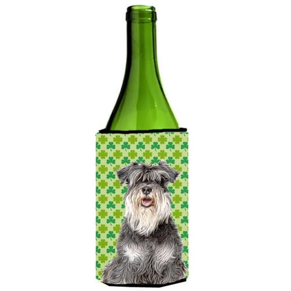 St. Patricks Day Shamrock Schnauzer Wine bottle sleeve Hugger