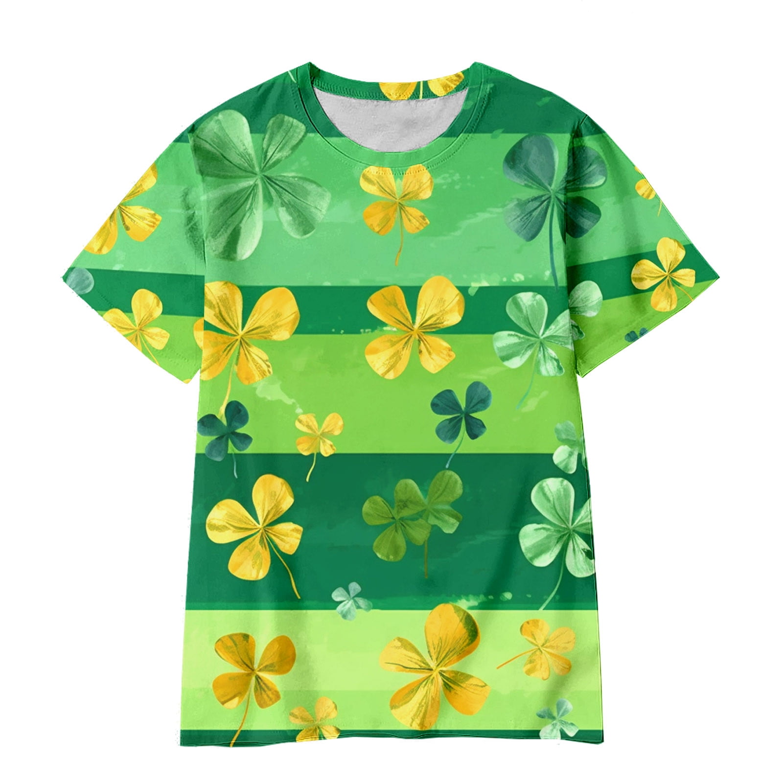 St Patricks Day Shamrock Shirts for Kids Round Neck Short Sleeve Soft ...