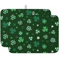 thumbnail image 1 of St. Patricks Day Shamrock Spring Green Dish Drying Mat for Kitchen Counter Absorbent Microfiber Quick Dry Pad Non Slip Drainer Mats 18x24 Inch, 2 Pack, 1 of 6