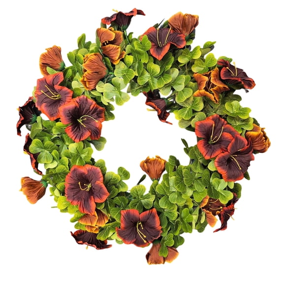 St Patricks Day Shamrock Wreath for Front Door,St Patrick Day Artificial Wreath Outdoor Decorations, Clover Spring Summer for Farmhouse Wall Window Indoor Porch Home Decor