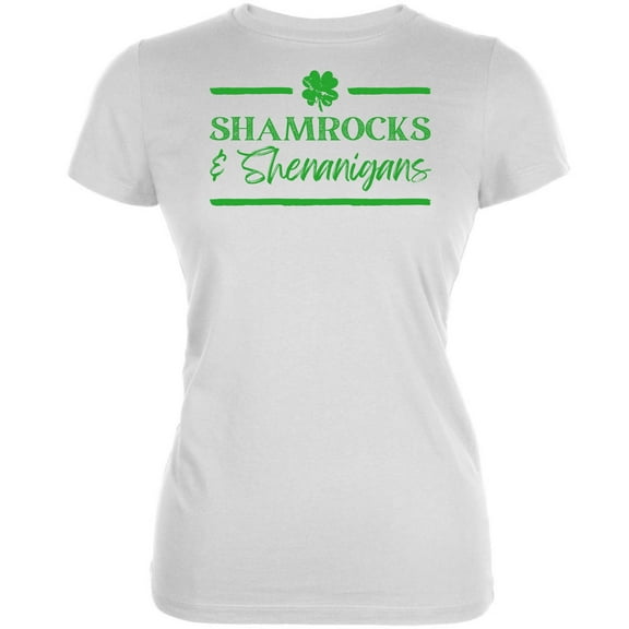St Patricks Day Shamrock and Shenanigans Juniors Soft T Shirt