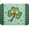 thumbnail image 1 of St Patricks Day Shamrocks Dish Drying Mat 18x24 Inch St Patrick''s Day Irish Lucky Clovers Dish Drying Mat Green Buffalo Check Plaid Dish Drainer Mat Tableware Protector for Kitchen Counter Coffee Bar, 1 of 4