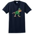 thumbnail image 1 of St Patricks Day Shirt For Men T-Rex Leprechaun Plus Size Short Sleeve T-Shirt 3X-Large Navy, 1 of 3