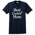 thumbnail image 1 of St Patricks Day Shirt For Women Best Luckin Mom Short Sleeve T-Shirt Small Navy, 1 of 3