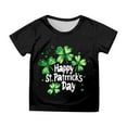 thumbnail image 1 of St Patricks Day Shirt Girls Short Sleeve Fashion Print Shirts Casual Crweneck T-Shirts Outerwear Tops Summer Clothing Black 6-7 Years, 1 of 4