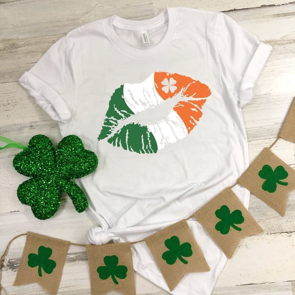 St. Patricks Day Shirt, Lucky Shirt, Shamrock Lucky Lips, Shirts, Saint Patrick'S Day, Irish Tshirt