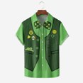thumbnail image 1 of St Patricks Day Shirt Men, Mens Shirts Short Sleeve Funny, Men Saint Patrick Printed Turndown Collar Top Shirt Short Sleeved Lapel Tops Shirt, 1 of 3