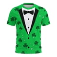 thumbnail image 1 of St Patricks Day Shirt Men Short Sleeve Round Neck Tops Irish Shamrock Green Graphic Tees Novelty 3D Print T-Shirt Summer Basic Shirts, 1 of 8