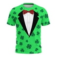thumbnail image 1 of St Patricks Day Shirt Men Short Sleeve Round Neck Tops Irish Shamrock Green Graphic Tees Novelty 3D Print T-Shirt Summer Basic Shirts, 1 of 8