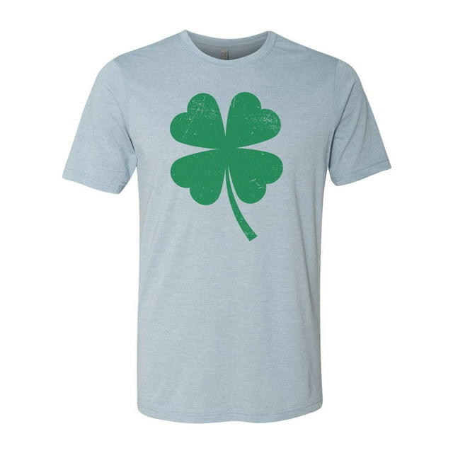 St. Patricks Day Shirt, Shamrock Shirt, Four Leaf Clover, Unisex Fit, Distressed Clover, Clover Shirt, 4 Leaf Clover, Shamrock, St Patricks, Stonewash Denim, LARGE