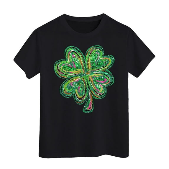 St Patricks Day Shirt Toddler Boys Girls Love Heart Irish Shamrock 3/4 Sleeve Kids Green Clover Tops