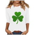 thumbnail image 1 of St Patricks Day Shirt Women Clover Graphic Crewneck Long Sleeve Shirts Ladies Casual Tops St. Patrick‘s Day Outfits, 1 of 4