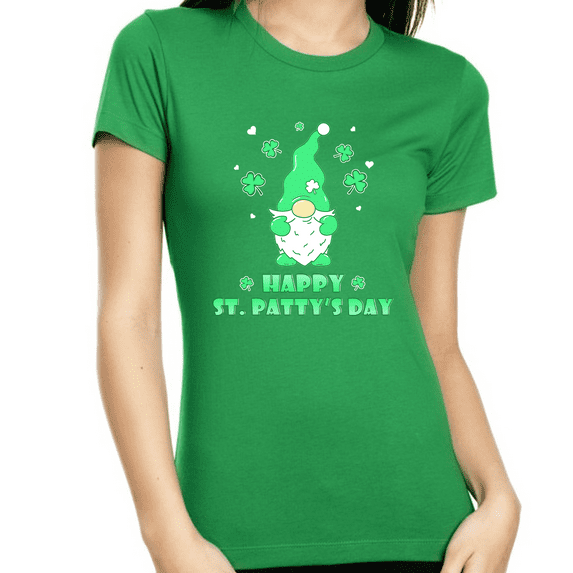 St Patricks Day Shirt Women Cute Clover St Pattys Day Shirts For Women Irish Gifts For Women Gnome Shirt
