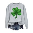 thumbnail image 1 of St Patricks Day Shirt Women Cute Shamrock Graphic St Patricks Day Sweatshirts Long Sleeve Crew Neck Irish Tops, 1 of 5