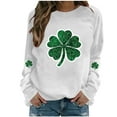 thumbnail image 1 of St Patricks Day Shirt Women Funny Long Sleeve Crewneck Pullover Shamrock Clover Print Shirts Green Party Tops Womens St Patricks Day Sweatshirt, 1 of 4