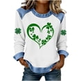 thumbnail image 1 of St Patricks Day Shirt Women Irish Shamrock Pullover Green Tops Long Sleeve Crewneck Demin Saint Patty's Sweatshirts, 1 of 5