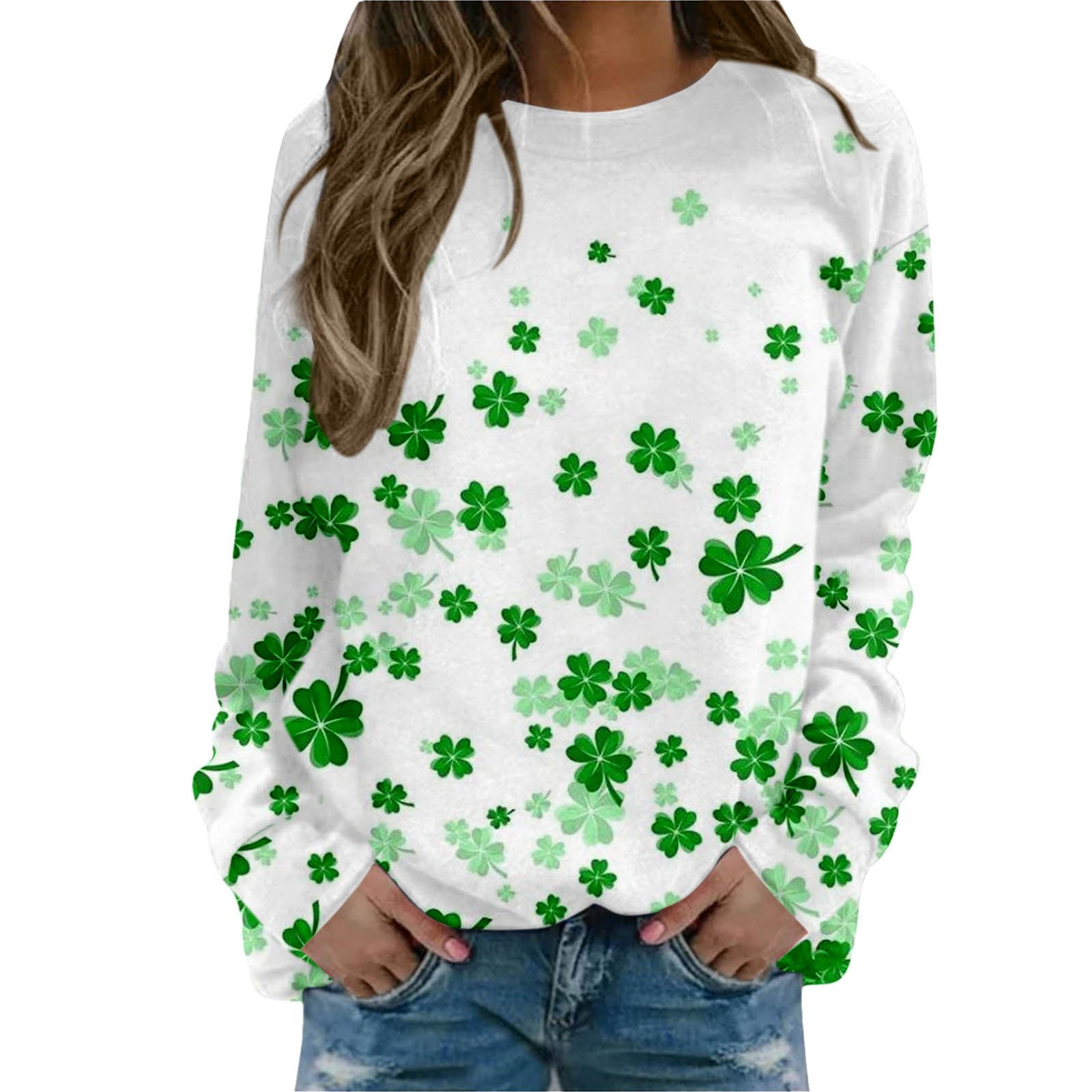 St Patricks Day Shirt Women Prints Long Sleeve O Neck T Shirt Top ...