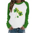 thumbnail image 1 of St Patricks Day Shirt Women Raglan Long Sleeve Tops Shamrock Crewneck Sweatshirt Irish Green Shirts Womens St Patrick's Day Outfit, 1 of 5