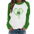 thumbnail image 1 of St Patricks Day Shirt Women Raglan Long Sleeve Tops Shamrock Crewneck Sweatshirt Irish Green Shirts Womens St Patrick's Day Outfit, 1 of 5