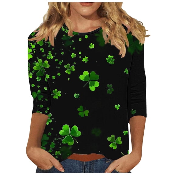 St Patricks Day Shirt Women St Patricks Day Sweatshirt Women Fashion 2025 Crewneck Long Sleeve Graphic Print Blouses