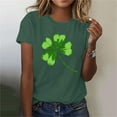thumbnail image 1 of St Patricks Day Shirt Womens Shamrock Clover Print Tee Shirt Funny Irish Patricks Day Gift Tops, 1 of 8