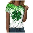 thumbnail image 1 of St Patricks Day Shirt Womens Shirt Shamrock St. patricks Shirts Summer Trendy Clothes 2025 Short Sleeve Spring Tee Green L, 1 of 5
