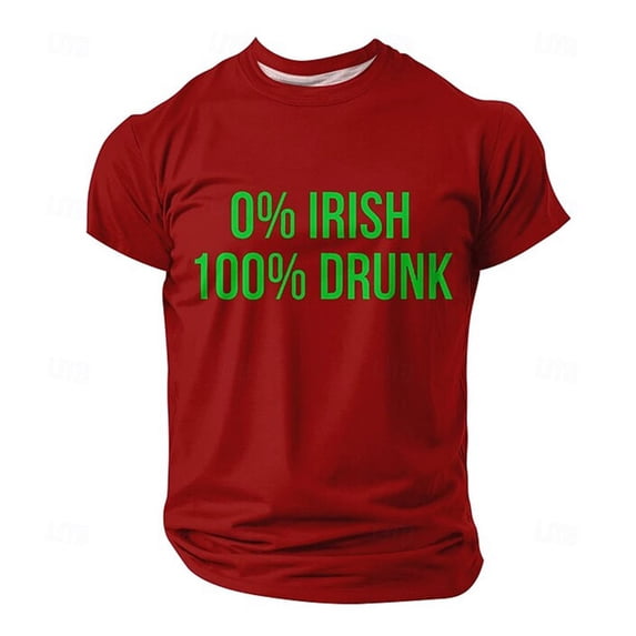St Patricks Day Shirts Mens Casual Short Sleeve Comfortable Breathable Summer Crew Neck Basic Tee