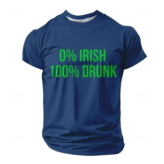 St Patricks Day Shirts Mens Casual Short Sleeve Comfortable Breathable Summer Crew Neck Basic Tee
