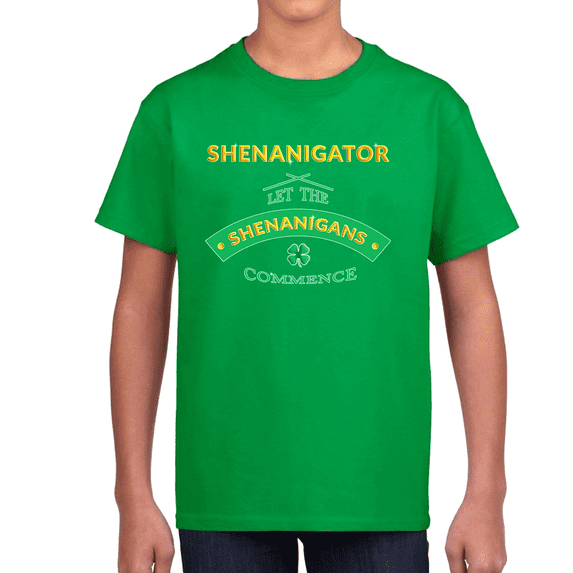 St Patricks Day Shirts for BOYS YOUTH - Saint Patrick's Irish Shenanigans Shirt Lucky Shamrock Graphic Tee for KIDS