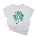 thumbnail image 1 of St Patricks Day Shirts for Women Glitter Shamrock Print 3/4 Sleeve Tops Crewneck Pullover Blouse Lucky Clover Tshirt, 1 of 5