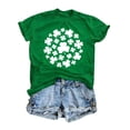 thumbnail image 1 of St. Patricks Day Shirts for Women Short Sleeve Cute Tops Shamrock Clover Print T-Shirt Round Neck Casual Top Green Graphic Tees, 1 of 7