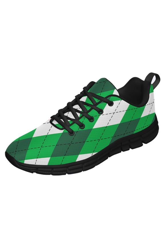 St Patricks Day Shoes for Women Breathable Running Sneakers Men Green Four Leaf Clover Shoes for Irish Festival Gift Black Size 11