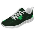 thumbnail image 1 of St Patricks Day Shoes for Women Breathable Running Sneakers Men Green Four Leaf Clover Shoes for Irish Festival Gift White Size 12, 1 of 5