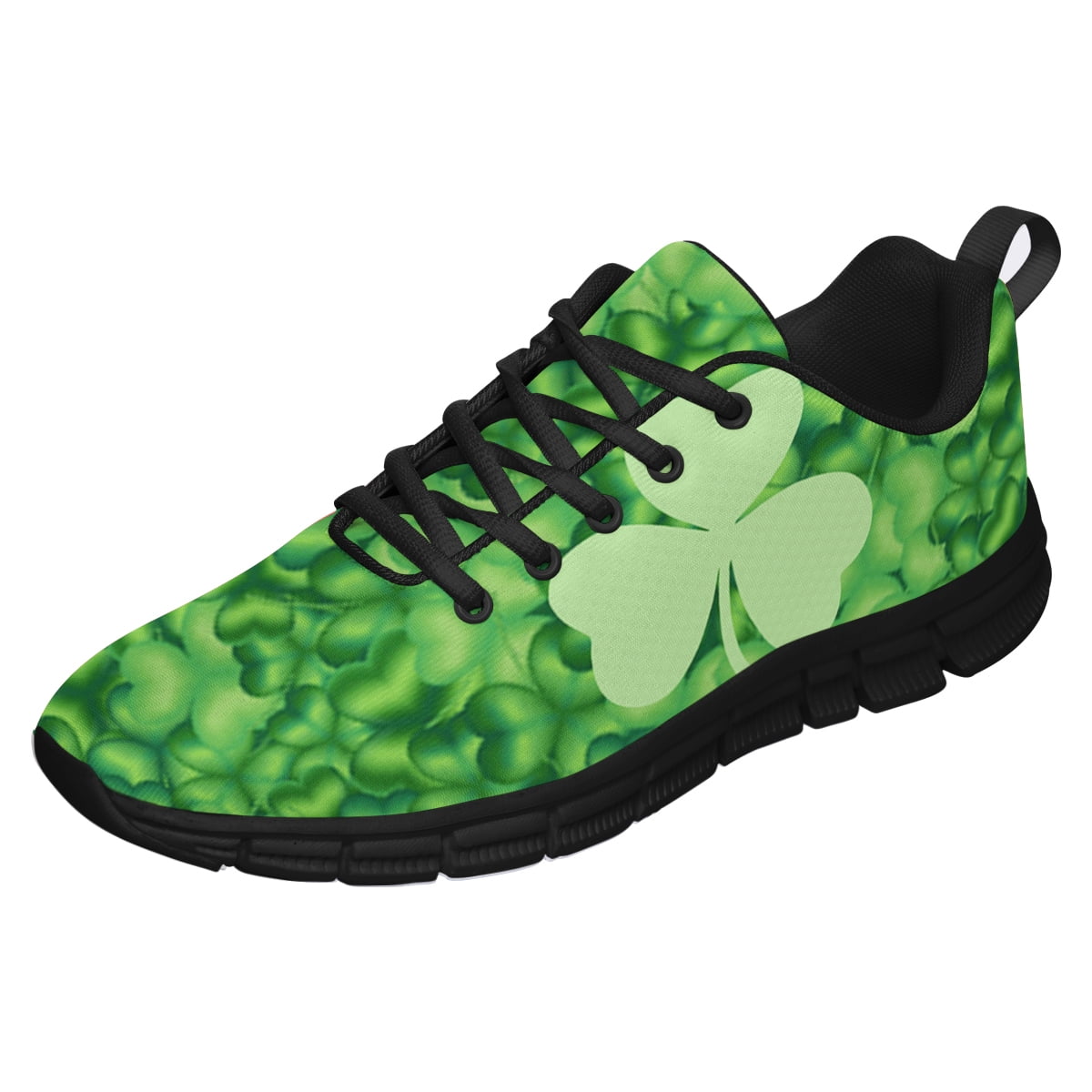 St Patricks Day Shoes for Women Men Running Sneakers Breathable Casual Sport Tennis Shoes Black Size 3.5