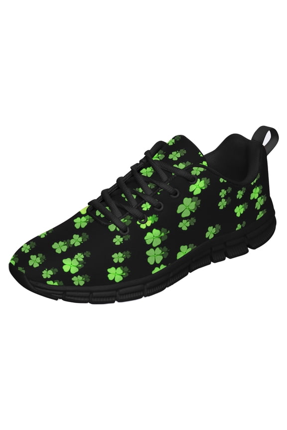 St Patricks Day Shoes for Women Men Running Sneakers Breathable Casual Sport Tennis Shoes Black Size 6