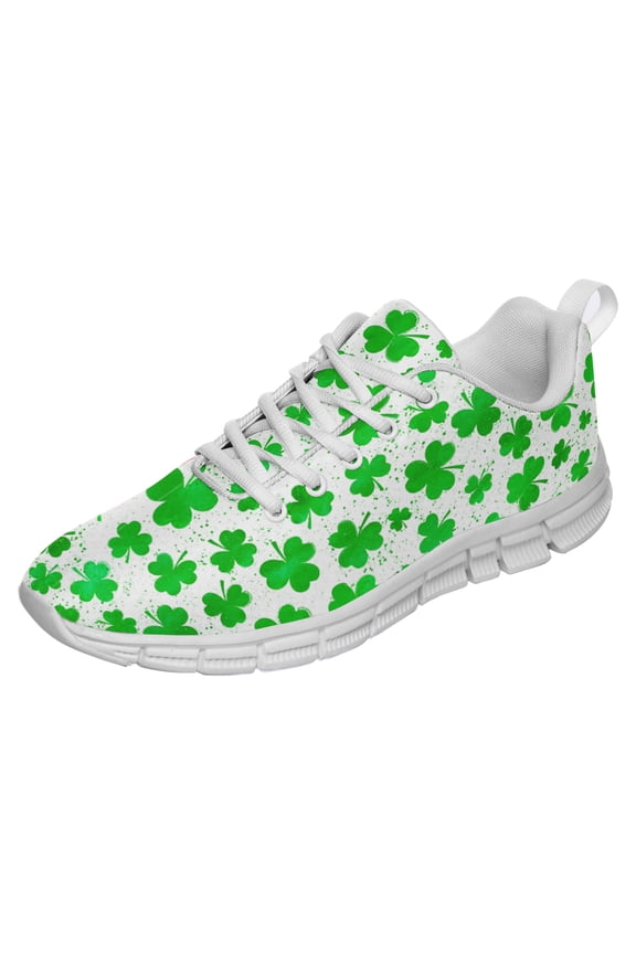 St Patricks Day Shoes for Women Men Running Sneakers Breathable Casual Sport Tennis Shoes White Size 13