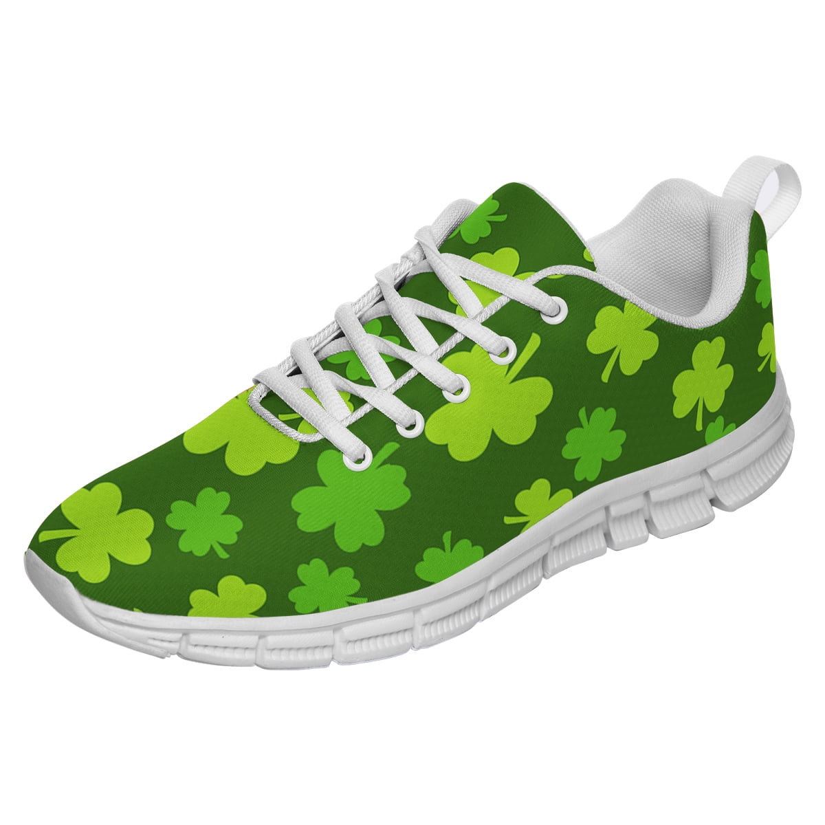 St Patricks Day Shoes for Women Men Running Sneakers Breathable Casual Sport Tennis Shoes White Size 3.5
