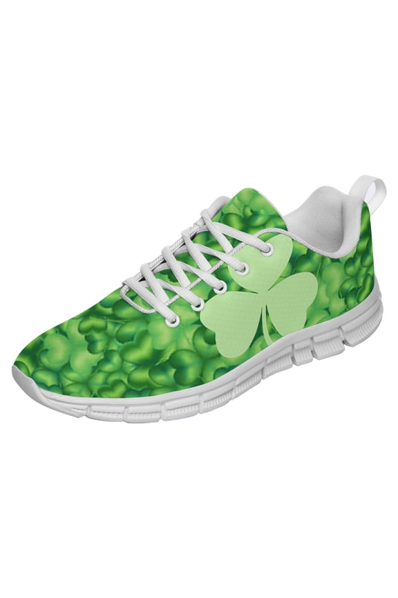 St Patricks Day Shoes for Women Men Running Sneakers Breathable Casual Sport Tennis Shoes White Size 7.5